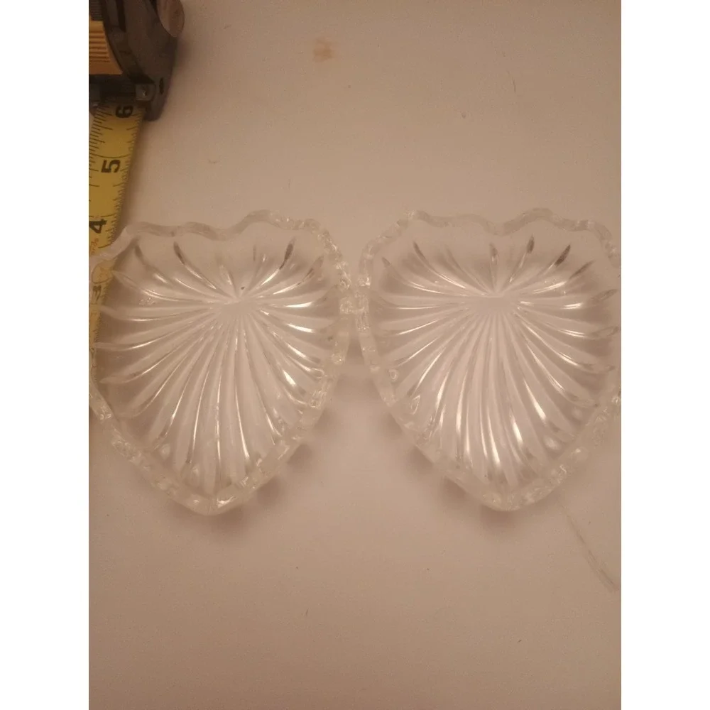 VTG Elegant Heart Shaped Trinket Dish, Crystal Clear